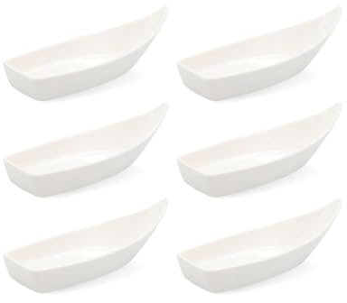 Quid Select Set 6 Mini Barcos Aperitivo Porcelana Bl 12,5cm Porcelana Apto Microondas