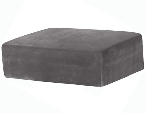 Miecoae Hockerbezug, Bezug Hocker Rechteckig,Fußbank Husse, Hocker Überzug Schwarz/Rot, Bezug für Ottomane, Ottomane Schonbezug(T-05,85-95x70-80cm)