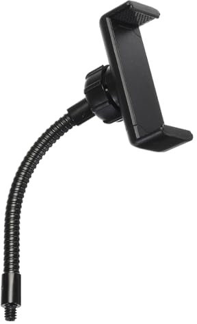 PATIKIL 6.7 Flexible Adjustable Gooseneck with Phone Clip and 1/4 Male Threaded for Most 1/4in Holder Threaded Adapter, Black