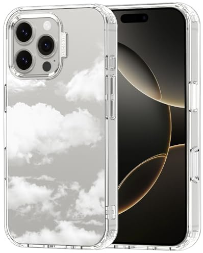 MOSNOVO Case for iPhone 16 Pro Max, [Buffertech 6.6ft Military-Grade Drop Protection] [Anti Peel Off Tech] Clear TPU Bumper Phone Case Cover Design - Cloud