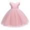 Fiore Ragazza Abiti da Sposa per Matrimoni Abiti da Damigella d'Onore Nodo A Fiocco Tulle Abito Bambini Formale Abito da Ballo da Sera Prima Comunione Vestito Rosa 5-6 Anni