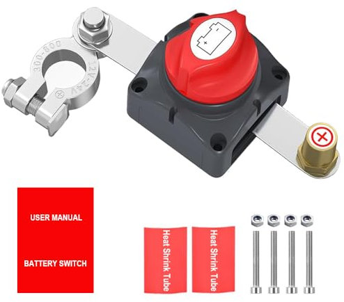 Gebildet Batterietrennschalter, EIN/Aus-Seitenpfosten-Batterieschalter, 275A, 12–48V, Batterie-Stromunterbrechungs-Hauptschalter, Trennschalter für Auto, Fahrzeug, Wohnmobil und Boot