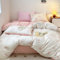 Tospass Housse de Couette Floral 240x260cm Blanc Rose Vert Fleurs Feuilles Parure de Lit 2 Personne Adultes avec Fermeture Éclair Housse Couette en Microfibre avec 2 Taie d'oreiller 65x65cm