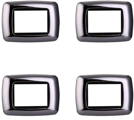 4 Pezzi, Placca compatibile Con Bticino Living, Placche Plastica Bombata 3/4/7 posti, per supporti blu - kit 4 pz