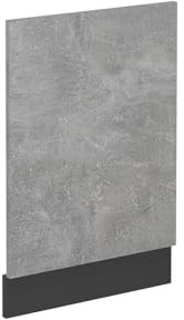 Vicco Geschirrspülblende R-Line, Geschirrspüler Fronttür, Beton, 45 cm ohne Arbeitsplatte