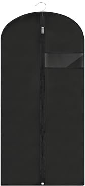 LXLOVESM Garment Bags for Hanging Clothes, 45'' Suit Bag Cover for Storage and Travel, Dress Bags for Gowns Long (Black)