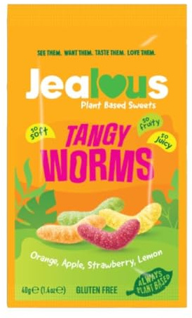 Jealous Sweets Impulse Bag Tangy Worms - 40g (Pack 10)