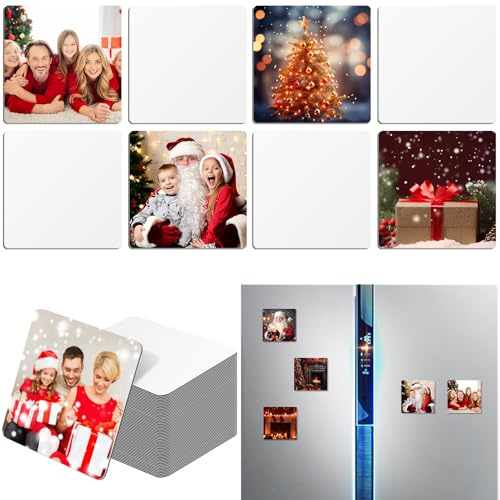 Guiqulai Sublimationsmagnete, Rohlinge, 7,6 x 7,6 cm, DIY-Sublimations-Kühlschrankmagnet, personalisierbar, dekorative Sublimationsmagnete, Großpackung für Zuhause, Kühlschrank, Mikrowelle, Backofen