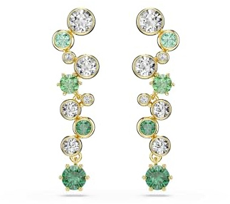 Swarovski Constella Unisex Drop Earrings - Green Gold