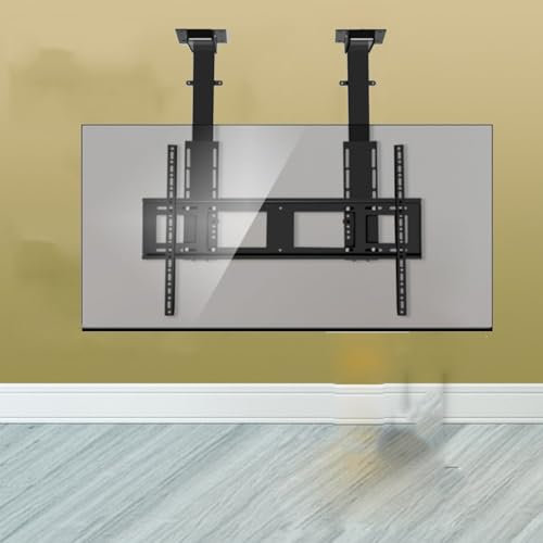 AADDFDD Motorized tv Lift For 55-100 Inch Flat And Curved TVs,retractable ceiling tv mount with Remote Control And Switch Control,automatic tv mount Stroke Length 130cm,One Color,90,220cm