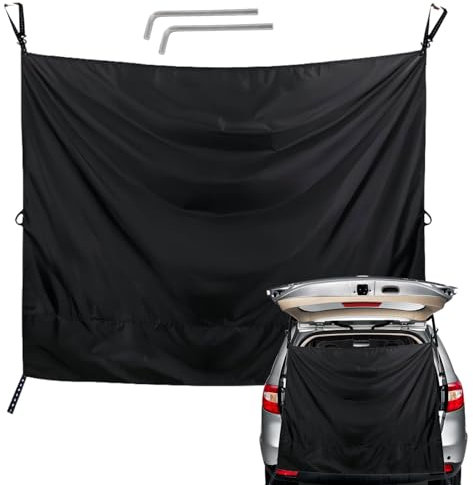 Sichtschutz Autofenster, 230×180 cm Auto Sichtschutz Fenster, Auto Abdunkeln Zum Schlafen, Roadtrip Gadgets, Verdunkelung Autofenster Camping Und Reisen, Oxford-Stoff Abnehmbar Mit 2 Nägeln