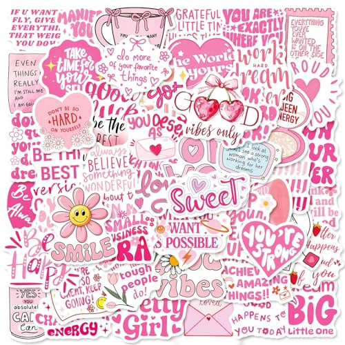 Affoto Inspirieren Aufkleber für Laptop(50PCS),Geschenk für Kinder Jugendliche Erwachsene,Inspirierend Wasserdicht Vinyl Stickers für Auto,Motorräder Fahrrad Gepäck Scrapbook,Skateboard Gitarre