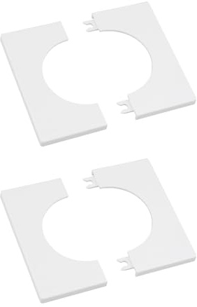 UFURMATE 2 pièces de couvre-tuyaux muraux, bride fendue carrée en plastique ABS et plaque d'écusson auto-adhésive, couvre-tuyaux décoratifs pour tuyau (Blanc, diamètre 60 mm)