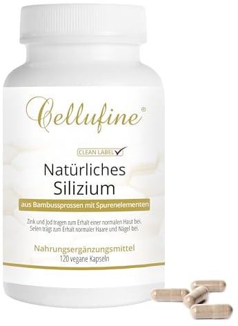Cellufine® natürliches Silizium aus Bambus 75 mg - 120 Silzium Kapseln vegan, Silizium hochdosiert, Silicium Kapseln als Nahrungsergänzungsmittel, natürlich & ohne Konservierungsstoffe