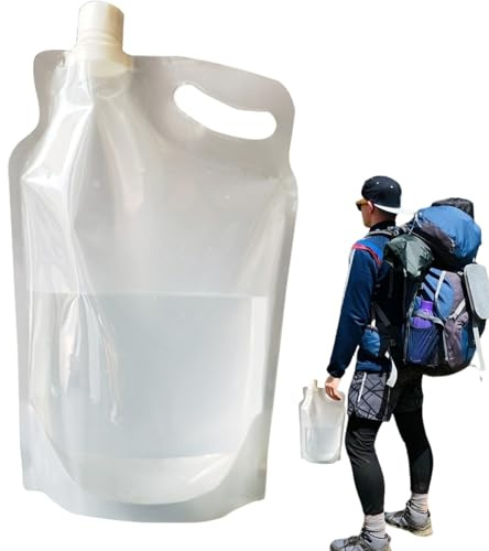 Genérico Bouteille d'eau de randonnée pliable transparente de 2 litres, vessie d'hydratation, gourde portable douce, pour le camping et les sports de plein air