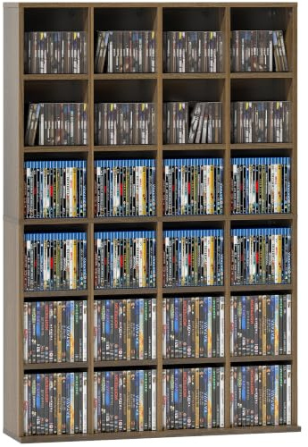 HOMCOM Rangements pour CD et DVD 89 x 20 x 130,5 cm Marron Clair