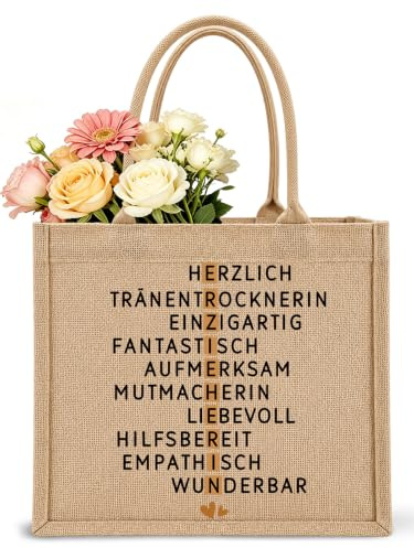 Beste Erzieherin Geschenk - Jutebeutel mit Lobwörter, Abschiedsgeschenk & Dankeschön Geschenke für Erzieherin, Kita & Kindergarten Abschiedsgeschenk für Erzieher, Geschenk Erzieherinnen Abschied