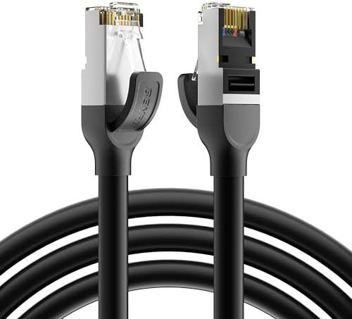 BENFEI Cat 7 Cavo Ethernet 9M, Cavo di Rete LAN RJ45 ad Alta Velocità 10 Gbps 600 MHz, Cavo RJ45 Schermato F/FTP, Cavo Internet Resistente per Interno/Esterno, Compatibile con Gaming, PC, PS5