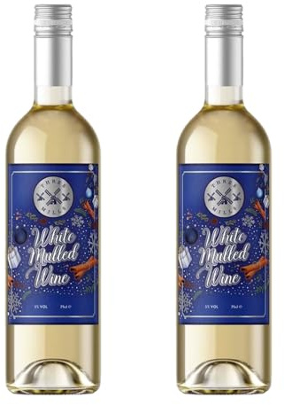 Three Mills White Mulled Wine 2 x 750ml | 5% ABV | Vegan & Gluten Free | Aromatic Fruity & Spiced Winter Warmer | Festive Wine Gift