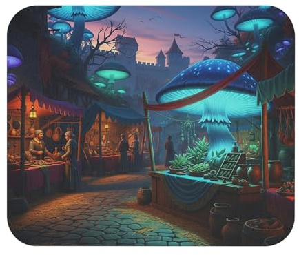 Mauspads Farbenfroher, Einzigartiger Mittelalterlicher Markt Mauspad Langlebige Rutschfeste Büro Mouse Pads Für Spiele