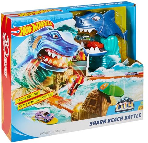 Hot-Wheels Mega Playset Sfida Lo Squalo per Macchinine con Un Lanciatore, Gioco per Bambini di 4 + Anni, FNB21, Imballaggio Standard, Norme