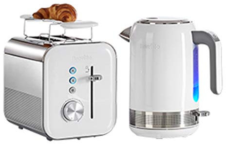 Breville - Hervidor de agua y tostador de dos rebanadas, colección High Gloss - VKJ944X + VTT676X