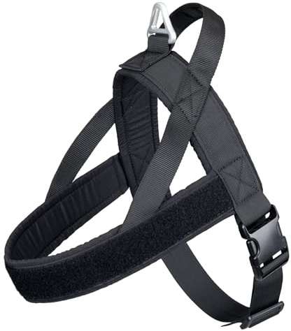 EXCELLENT ELITE SPANKER Einfach Nylon Zugfrei mit gepolsterter Hundeweste | Taktisch Militärisch Dienst Verstellbares Geschirr mit Kontrollgriff für kleine mittlere und große Hunde Spaziergang Training