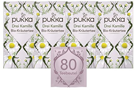 Pukka | Bio-Kräutertee Drei Kamille | Afrikanische, Ägyptische und Europäische Kamille | 4 x 20 Teebeutel