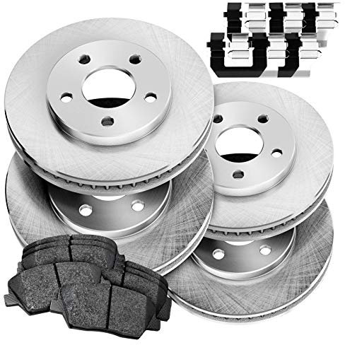 PowerSport Front Rear Brakes and Rotors Kit |Front Rear Brake Pads| Brake Rotors and Pads| Ceramic Brake Pads and Rotors |fits 2014-2020 Nissan Qashqai, Rogue, Rogue Sport, X-Trail; Renault Koleos