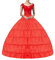 YULUOSHA Damenrock mit Krinoline-Reifen, Petticoats, Bodenlänge, Unterrock für Ballkleid, Hochzeitskleid, 6 Reifen, Rot, Einheitsgröße