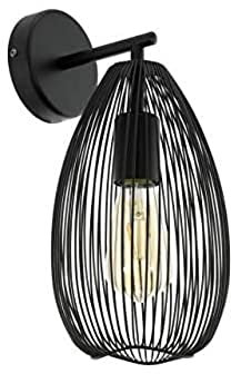 EGLO Wandlampe Clevedon, 1 flammige e Wandleuchte, Material: Stahl, Farbe: Schwarz, Fassung: E27