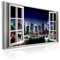 Visario bestpricepictures 120 x 80 cm Bild auf Leinwand Fenster Blick New York 5003-SCT deutsche Marke und Lager - Die Bilder/das Wandbild/der Kunstdruck ist fertig gerahmt.