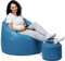sunnypillow Premium XXL Sitzsack mit Hocker Riesensitzsack Outdoor & Indoor mit 320L Styropor Füllung Sessel für Kinder & Erwachsene Sitzkissen Sofa Beanbag viele Farben zur Auswahl Blau