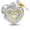 GNOCE Lock Key Charm Bead 925 Sterling Silver Never Separate Charm Engraved with Love You Forever Fit for Bracelet/Necklace Valentine's Day Charm Gifts for Women
