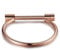 Cuff Bangle D Shape Bar Screw Shackle Horseshoe Bracelet Jewelry For Men Women Unisex (Rose Gold)