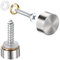 sourcing map 12pcs Cache Vis Miroir 10mm/0.39 Décoratif Capuchon Attaches Couverture Clous Tréfilage Argenté 304 INOX Acier