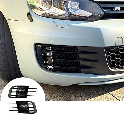 HOTRIMWORLD Griglia per paraurti anteriore, copertura per fendinebbia, per Golf 6 MK6 GTI GTD 2008-2012, nero