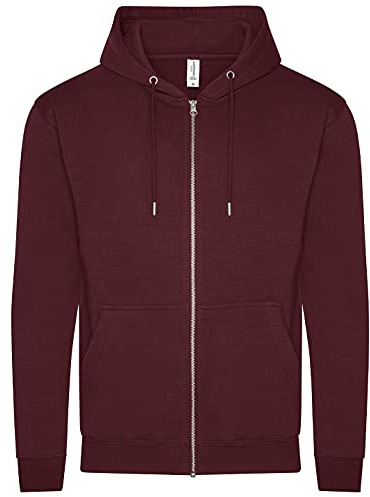 AWDis Just Hoods JH250 Unisex Organisch Hoodie mit Reißverschluss - Burgundy - 2XL