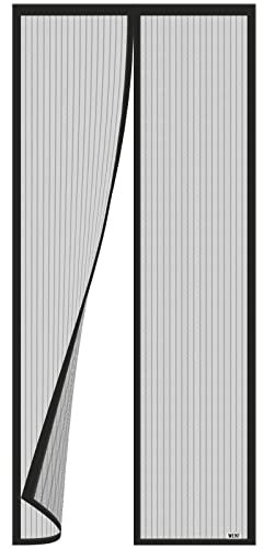 Zanzariera Magnetica per Porte, Varie Taglie, Versione aggiornata, 170x240 cm, Tenda Zanzariera, Maglia Fine, Adatto per balconi, cantine, camere da letto e porte scorrevoli, Strisce Nere