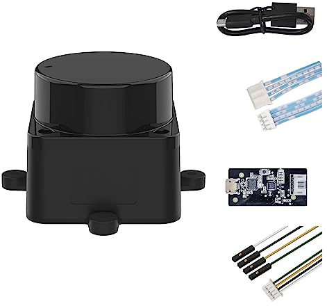 WayPonDEV FHL-LD19 360-Grad-2D-Lidar-Entfernungssensor-Set, 10 Hz Scanrate und 12 m Entfernung, Lidar-Scanner-Modul für Smart Hindernis/Roboter/Maker, Bildung im Innen- und Außenbereich