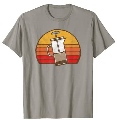 Cafetière à piston vintage et au soleil des années 80 T-Shirt