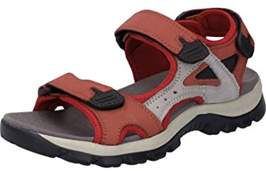 Westland Damen Klassische Sandalen Avora 02, Frauen Sandalen,Weite G (Normal),klettsandalen,bequem,Sommerschuhe,rot-Kombi,41 EU / 7 UK