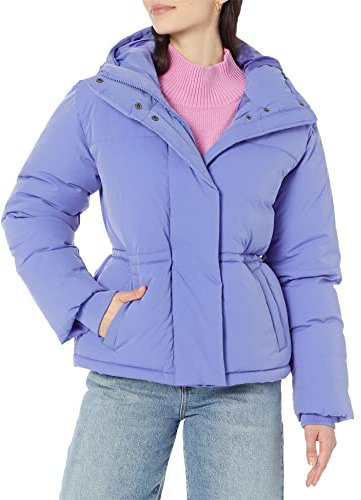 Amazon Essentials Doudoune Courte À Capuche (disponible En Grande Taille) Femme, Bleu Violet, L