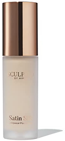 Sculpted by Aimee Satin Silk Longwear Foundation | Lightweight, Hydrating & Buildable High Coverage, Sweat-Resistant Foundation, Fair Golden 2.75