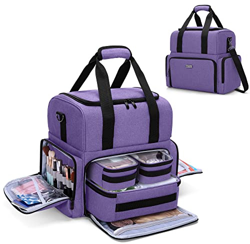 BAFASO Kosmetik Organizer Tasche, Make Up Tasche für Damen | Kosmetiktasche Damen für Reise, Kulturtasche mit Großer Kapazität, Kosmetiktasche für Unterwegs, Lila