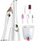 Portable Nail File and Buffers Manicure Pedicure Battery Powered 5 Bits Set with UV Dryer Drill Kit Multifunction Mini Nail Lamp White Gold