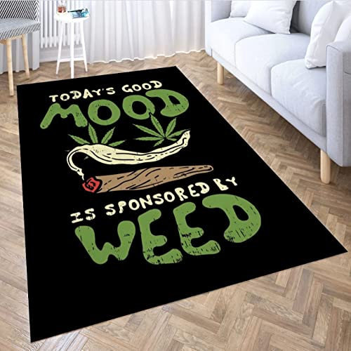 Todays Good Mood Weed Carpet for Living Room 3D Anime Cartoon Rug Gamer Teen Room Rug Floor Mats 140x200cm