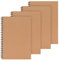 exmygboy 4 Packs Spiral Notepad A5 Kraft Cover Notebooks Bulk Journals, Kraft Notebooks 8.25 x 5.55 inch 100 Pages/ 50 Sheets Lined Paper Perfect for Travel School