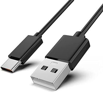 Riwbox Replacement Type C Charging Cable USB C Power Supply Cord Line for Wireless Bluetooth Headphones, Black
