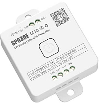 BTF-LIGHTING SP636E SPI DIM 2.4Ghz Blue-tooth LED Controller Kompatibel mit FCOB SPI Einfarbige LED Streifen DC5V-24V Arbeit mit 2.4G-Touchpanel/2.4G RF Remote/APP Kontrol Musik Modus